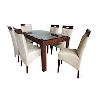 Juego de Comedor Raquel 6 Personas Color beige